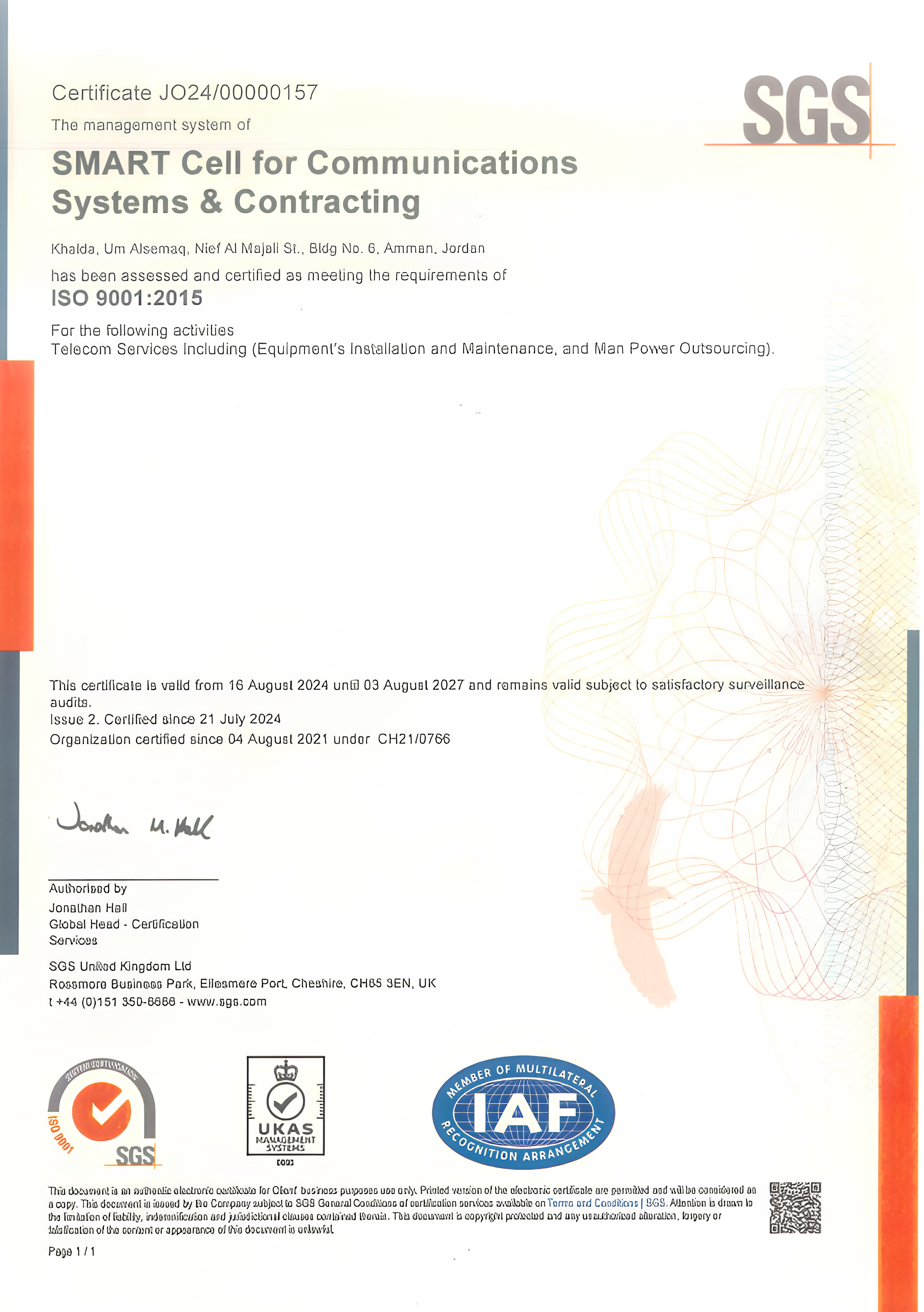 ISO 9001:2015 Certificate